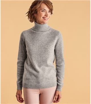 ladies wool polo neck jumpers