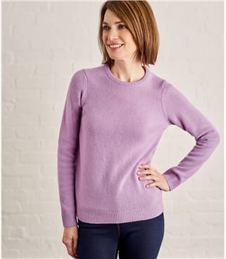 Soft Lavender | Womens Lambswool Crew Neck Sweater | WoolOvers US