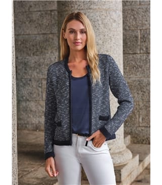 Cotton Wool Tweedy Zip Jacket