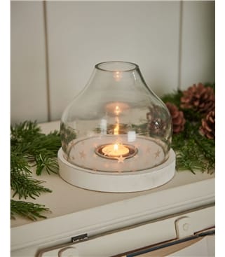 Hurricane Frosted Star Candle Holder