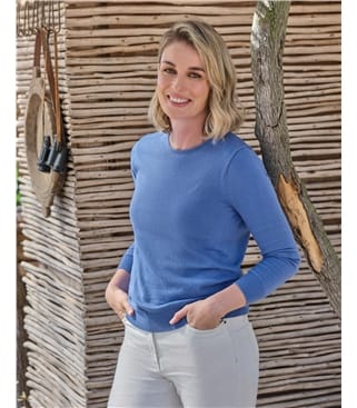 Pullover mit Rundhalsausschnitt aus Baumwolle und Kaschmir