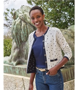 Cotton Spot Cardigan