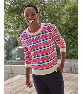 Pink Sequin Stripe Sweater main image 0