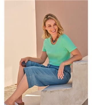 Organic Cotton Scoop Neck Top