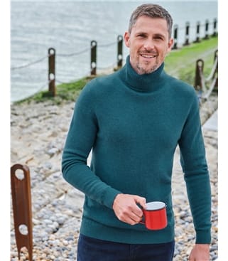 Pull à col roulé - Homme - Cachemire & Mérinos