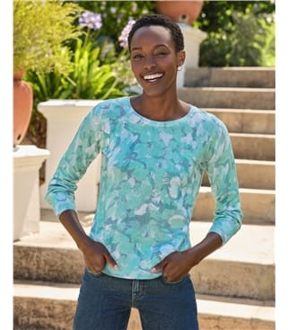 Cotton Linen Printed Sweater