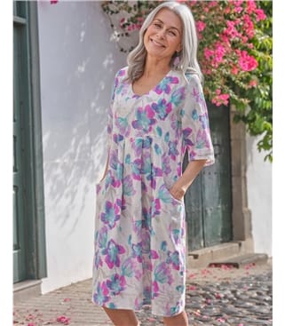 Robe-Tunique à poches - Femme - Pur Lin