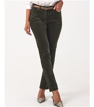 Röhrenjeans aus Samt