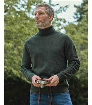 Pull à col roulé - Homme - Laine d’agneau certifiée 100% RWS