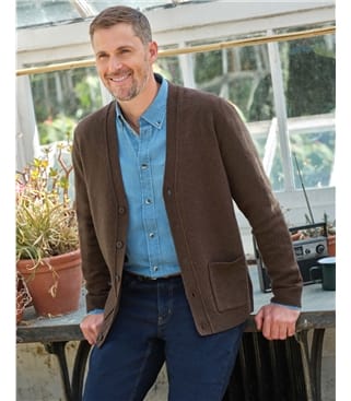 Cardigan à col V - Homme - Laine d’agneau certifiée 100% RWS
