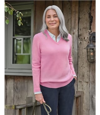 Womens Lambswool V Neck Jumper