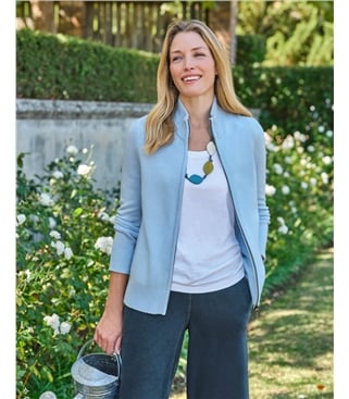 Lambswool Zip Thru Cardigan