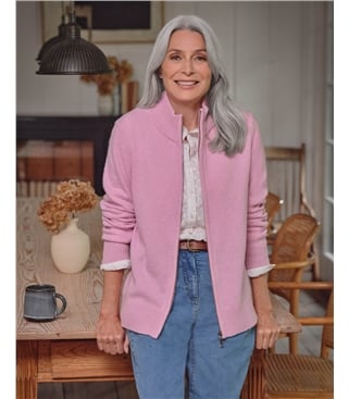 Cardigan ajusté à fermeture éclair - Femme - Laine d’agneau certifiée 100% RWS