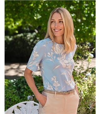 Button Detail Jersey Top