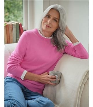 Cashmere and Merino Crew Neck Knitted Jumper