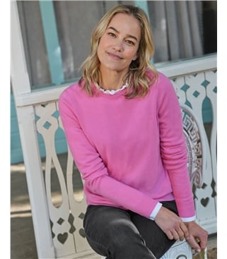 Pull à col rond - Femme - Cachemire & Mérinos
