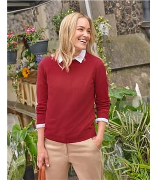 Cashmere and Merino Crew Neck Knitted Jumper