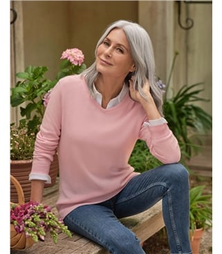 Cashmere & Merino V Neck Knitted Jumper