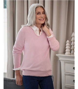 Cashmere & Merino V Neck Knitted Sweater