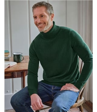 Rollkragenpullover aus Merinowolle und Kaschmir für Herren