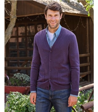 Cardigan à col V - Homme - Cachemire & Mérinos