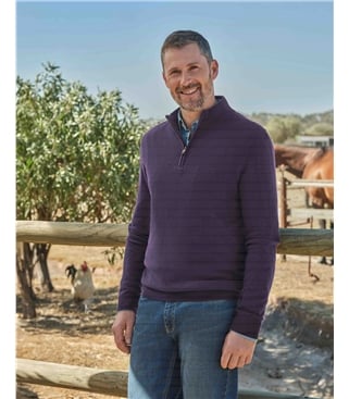 Cashmere and Merino Zip Neck Jumper