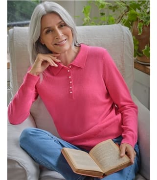 Cashmere and Merino Knitted Polo Shirt