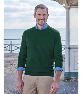 Cashmere and Merino Cable Jumper