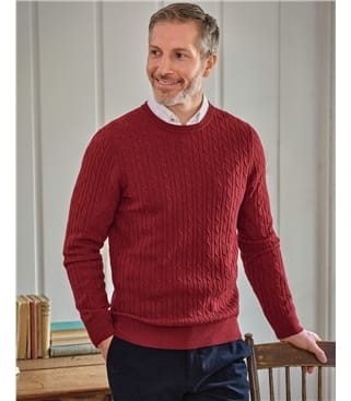 Cashmere and Merino Cable Jumper