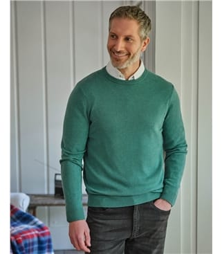 Pull à col rond - Homme - Cachemire & Mérinos