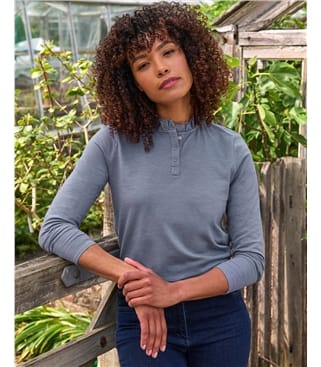 Top à col boutonné - Femme - Jersey