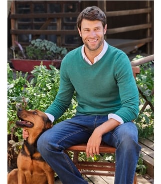 Cashmere & Merino Classic V Neck Knitted Jumper