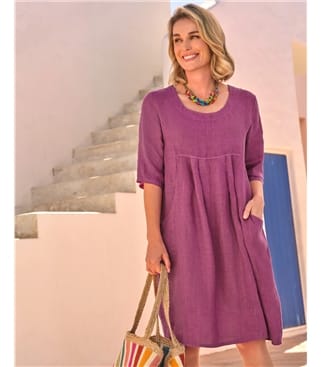 Robe-Tunique à poches - Femme - Pur Lin
