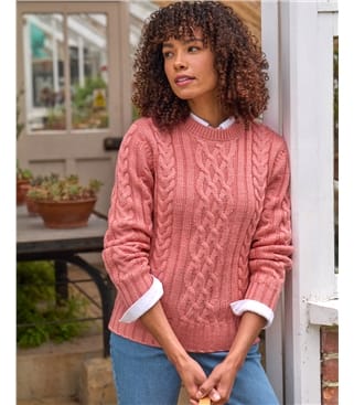 Pull irlandais à col rond - Femme - Pure Laine