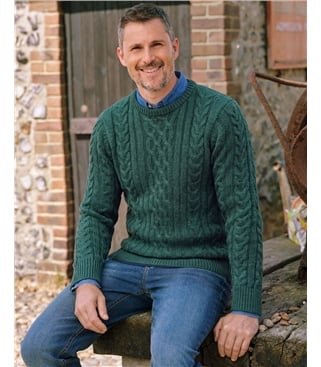 Pure Wool Aran Knitted Jumper