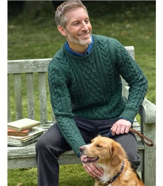 Pull irlandais à col rond - Homme - Pure Laine
