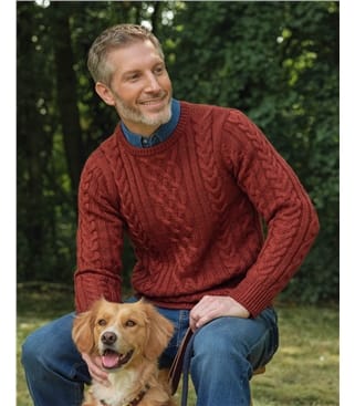Pure Wool Aran Knitted Jumper