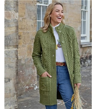 Pure Wool Aran Coatigan