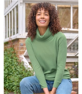 Cashmere And Merino Long Sleeve Cowl Neck Jumper