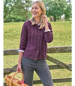 Cable Button Through Cardigan