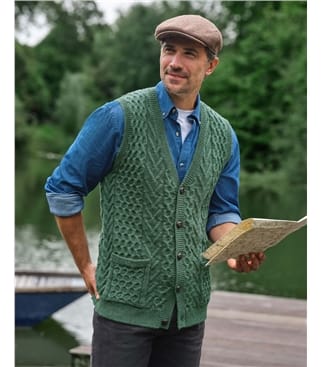 Pure Wool Cable Waistcoat