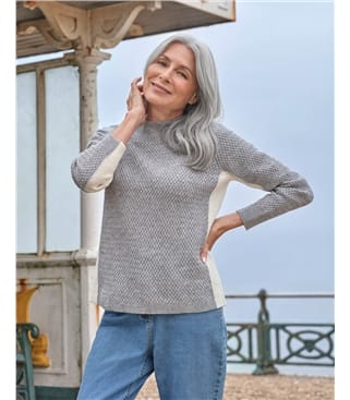 Texturierter Pullover in Blockfarben