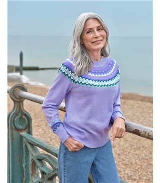 Fairisle Yoke Crew Neck Jumper