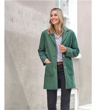 Wool Blend Collared Coat