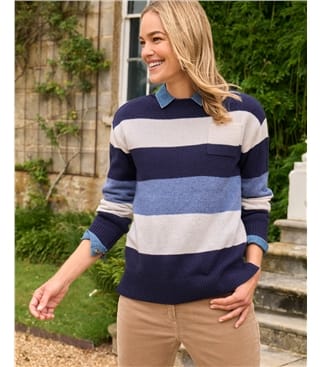 Longline Pocket Boat Neck Jumper