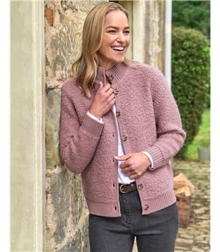 Wool Loop Funnel Neck Jacket
