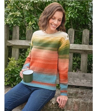 Blended Stripe Boat Neck Jumper