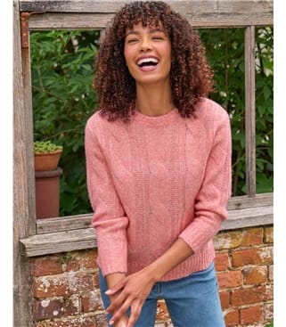Large Cable Crew Neck Jumper
