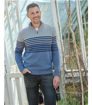 Half Zip Stripe Jumper