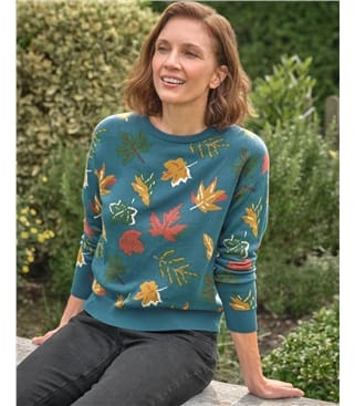 Pullover mit Herbstblattmuster